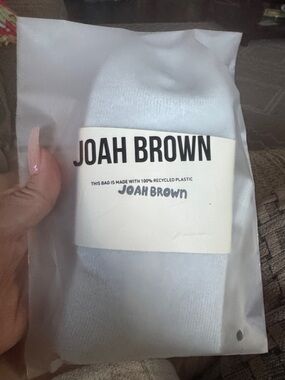 Joah Brown White Ribbed Crew Socks